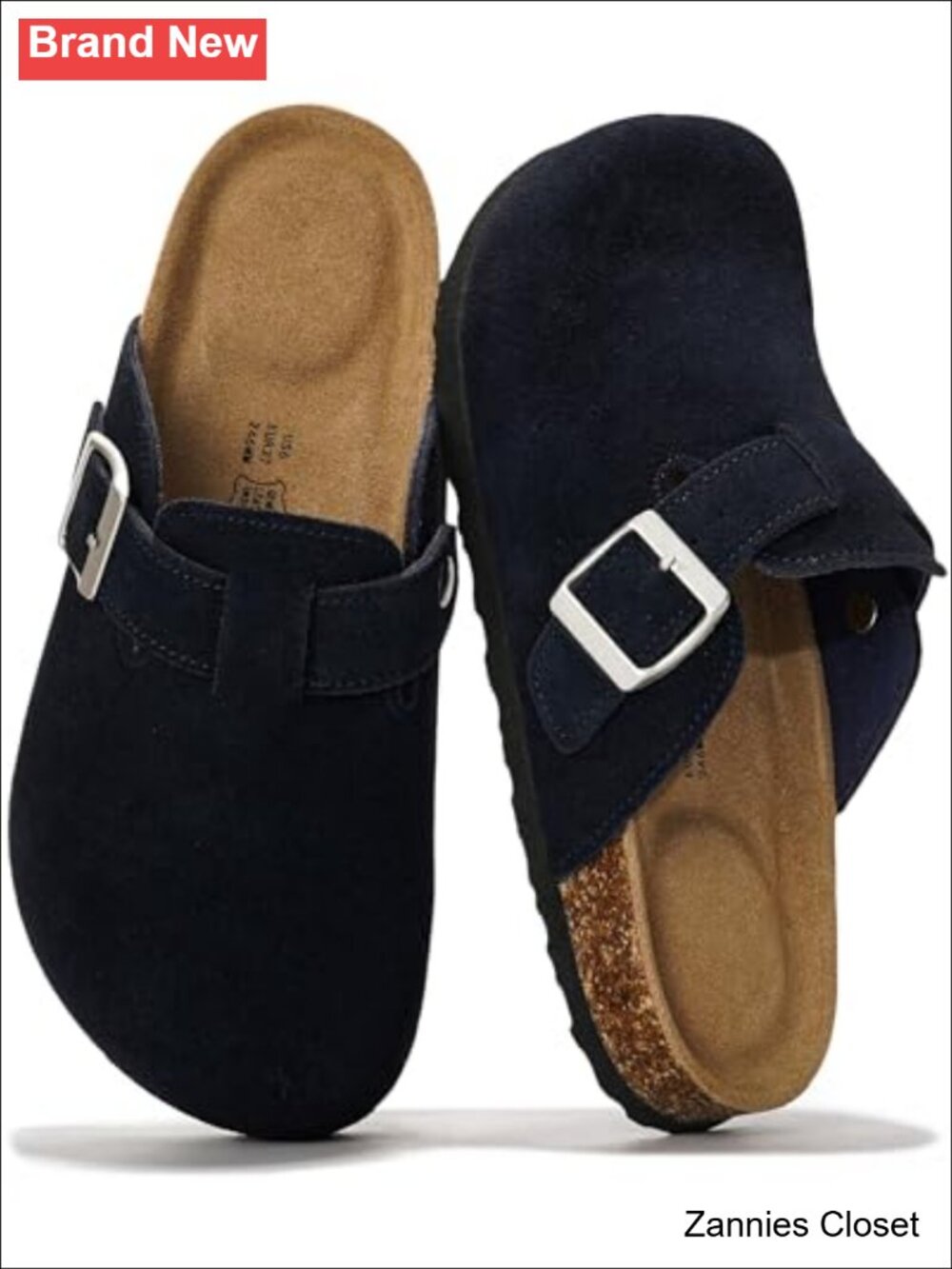 ✨Project Cloud Genuine Leather Slip-On Clogs Women Cork Footbed Mules